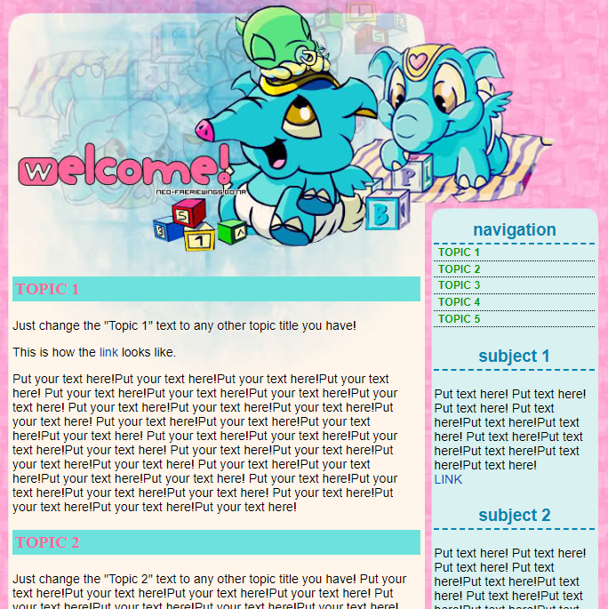Baby Elephante Petpage Layout