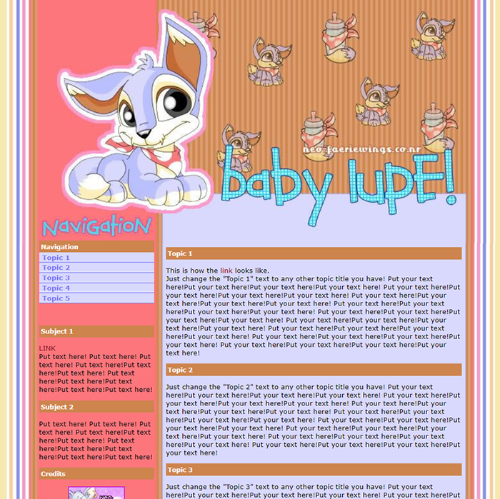 Baby Lupe Petpage Layout