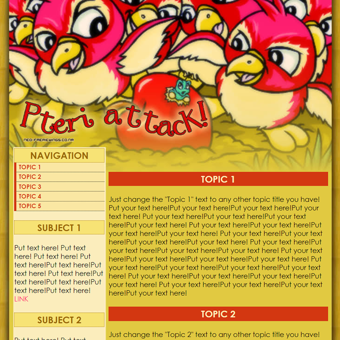 Red Pteri Petpage Layout