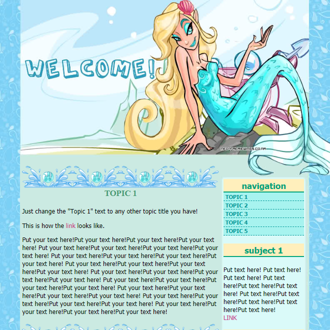 Water Faerie Petpage Layout